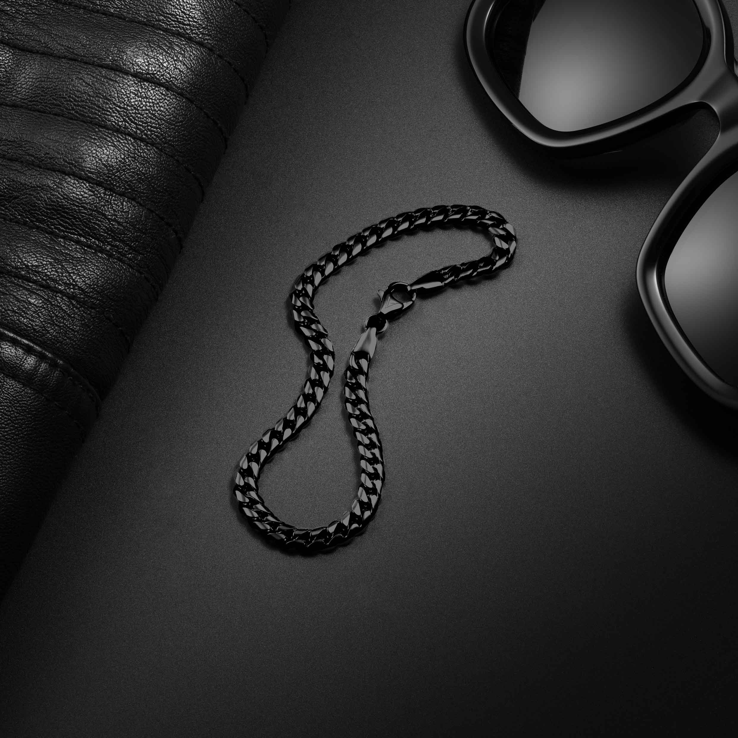 Cuban Chain Bracelet, 5MM - Stealth