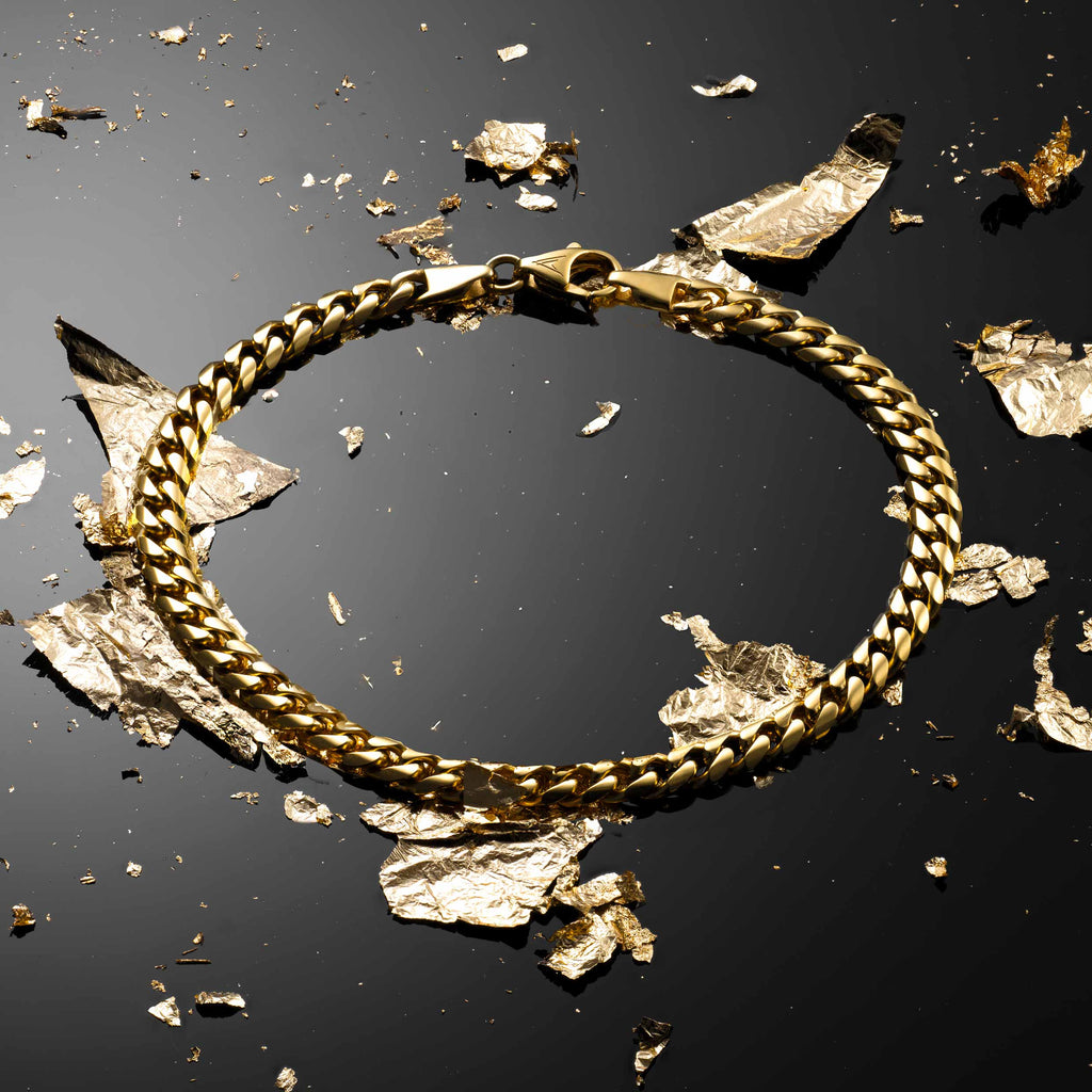 Cuban Chain Bracelet, 5MM - 14K Gold