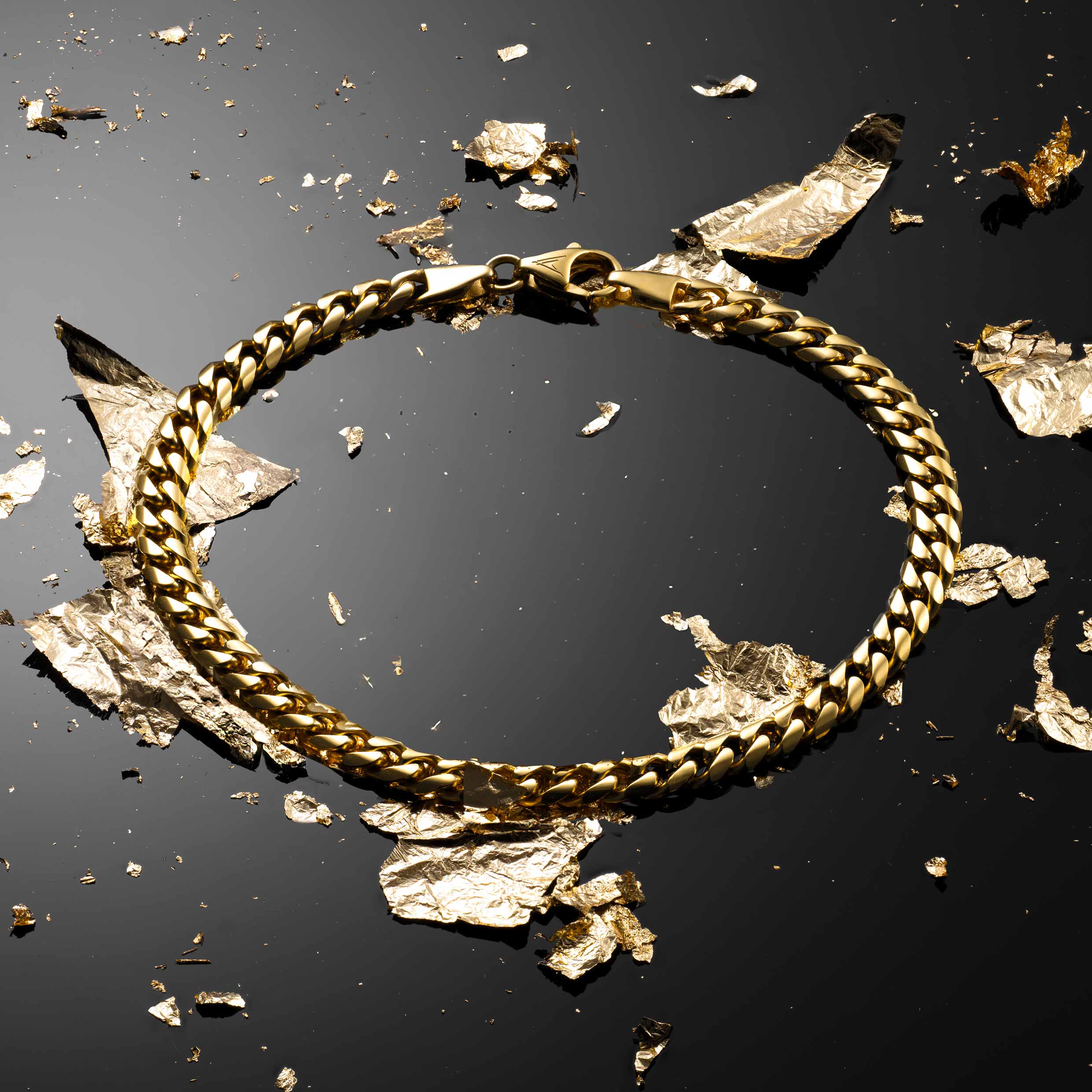 Cuban Chain Bracelet, 5MM - 14K Gold