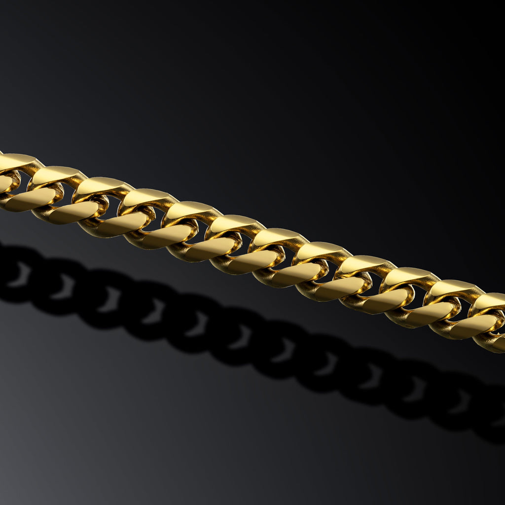 Cuban Chain Bracelet, 5MM - 14K Gold