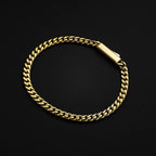 Cuban Chain Bracelet, 5MM - 14K Gold