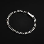 Cuban Chain Bracelet, 5MM - Silver