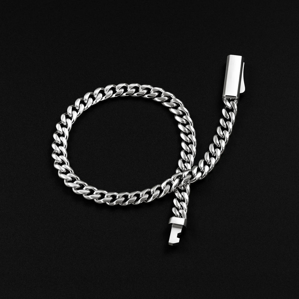 Cuban Chain Bracelet, 5MM - Silver