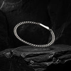 Cuban Chain Bracelet, 5MM - Silver