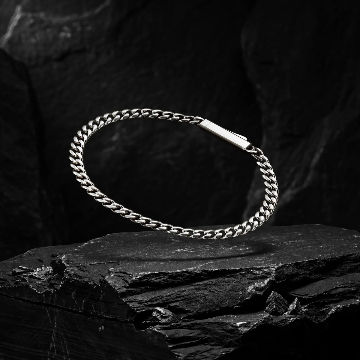 Cuban Chain Bracelet, 5MM - Silver