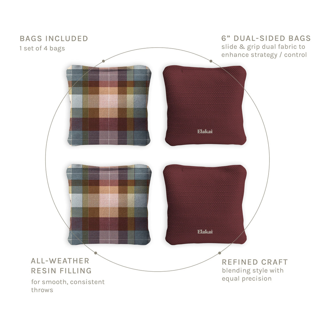 6-in Dual-Sided Cornhole Bags | Plaid Collection