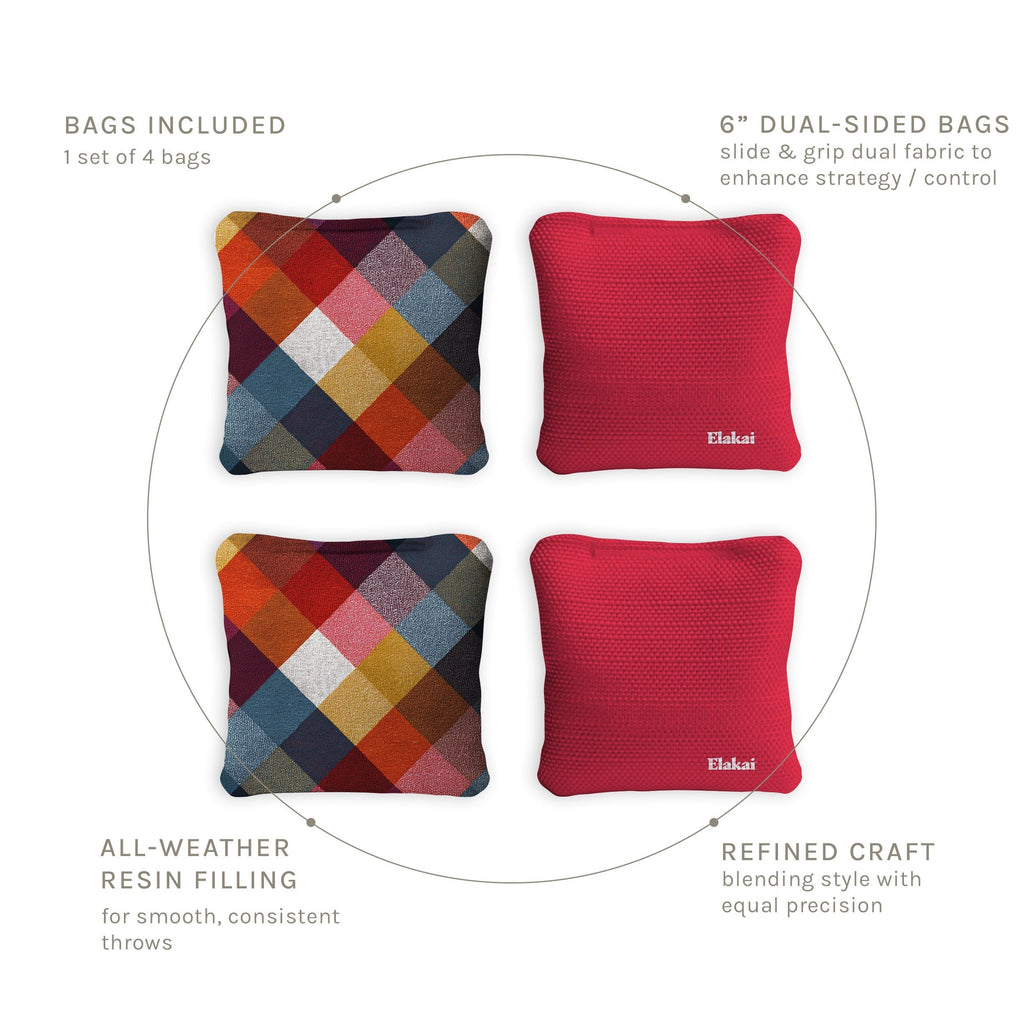 6-in Dual-Sided Cornhole Bags | Plaid Collection
