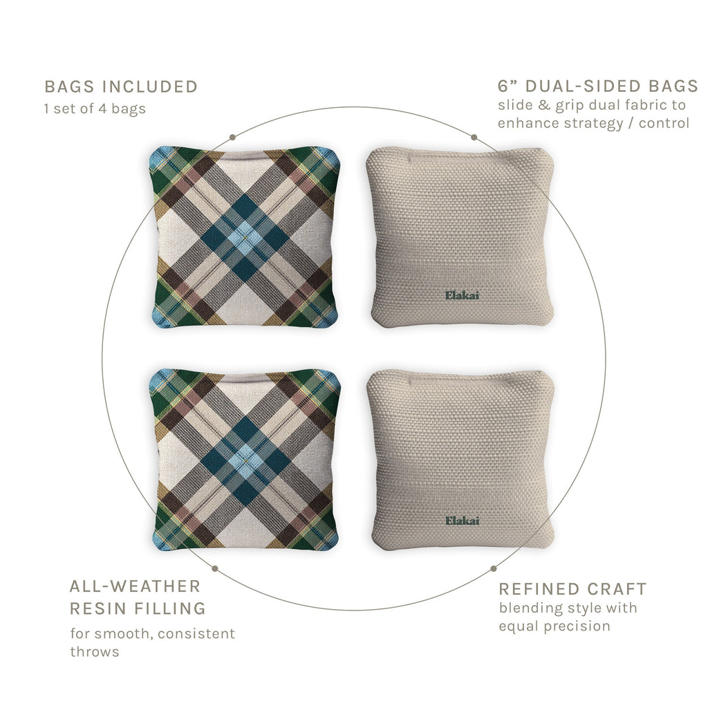 6-in Dual-Sided Cornhole Bags | Plaid Collection