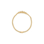 10K Yellow Gold 1/4 Cttw Round-Cut Diamond Basket Weave Rope Chain Style 7" Bracelet (H-I Color, I1-I2 Clarity)