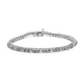 14K White Gold White And Treated Blue Diamond Bracelet (4 5/8 cttw, H-I Color, I1-I2 Clarity)