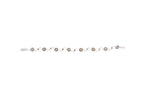 10K White Gold 4.0 Cttw Champagne and White Diamond Floral Cluster and Station Link Bracelet (H-I Color, SI2-I1 Clarity) - 7" Inches