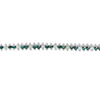 14K White Gold Round-Cut white and Blue Diamond Fashion Bracelet (3.70 cttw, H-I Color, SI1-SI2 Clarity)