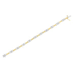 14K Two-Tone Gold 1.00 Cttw Princess-Cut Diamond Chain Link 7" Bracelet (H-I Color, SI1-SI2 Clarity)