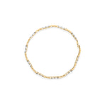 10k Yellow Gold 1/3 Cttw Diamond 3 Stone and X-Link Bracelet (I-J Color, I1-I2 Clarity) - 7.50" Inches