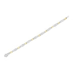 14K Yellow and White Gold 2.0 Cttw Princess Cut Diamond Tapered and Equal Sign Link Bracelet (G-H Color, SI1-SI2 Clarity) - 7"