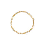 10k Yellow Gold 2.00 Cttw Diamond Cluster and Alternating "X" Link Bracelet (I-J Color, I3 Clarity) - 7"