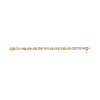 10k Yellow Gold 2.00 Cttw Diamond Cluster and Alternating "X" Link Bracelet (I-J Color, I3 Clarity) - 7"