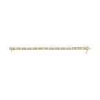 10k Yellow Gold 2.00 Cttw Diamond Cluster and Alternating "X" Link Bracelet (I-J Color, I3 Clarity) - 7"