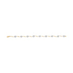 10k Two-Tone Gold 1/3 Cttw Diamond Pave Set Heart S-Link 7.25" Bracelet (I-J Color, I2-I3 Clarity)