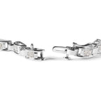 14K White Gold 1.00 Cttw Princess-Cut Diamond Link Bracelet (I-J Color, I1-I2 Clarity) - Size 7.25