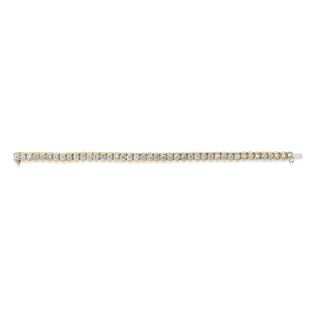 14K Yellow Gold 8.00 Cttw Half Bezel Set Diamond Tennis Bracelet (H-I Color, SI2-I1 Clarity) - 7" Inches