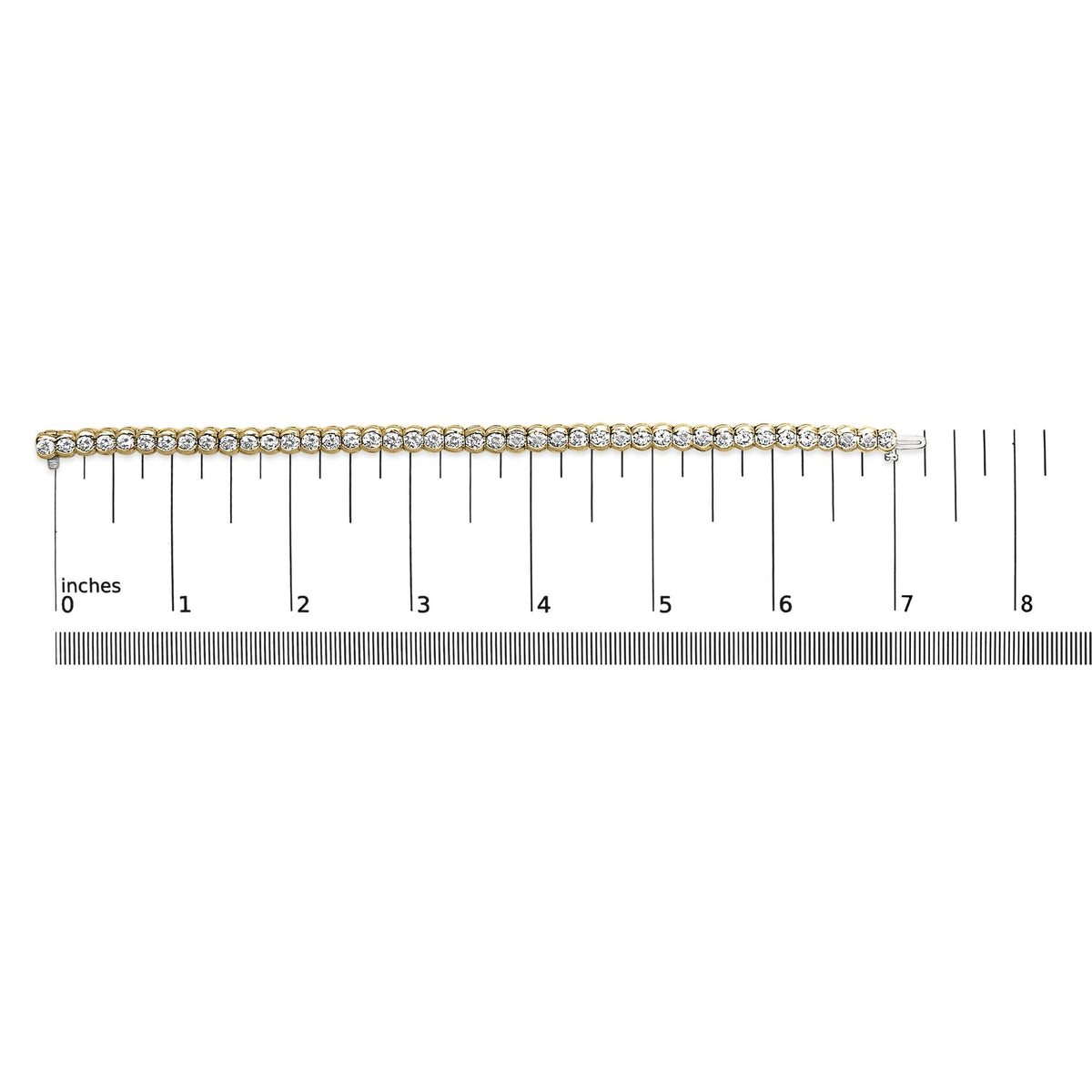 14K Yellow Gold 8.00 Cttw Half Bezel Set Diamond Tennis Bracelet (H-I Color, SI2-I1 Clarity) - 7" Inches