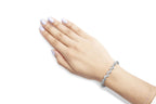 14K White Gold 2.00 Cttw Diamond Cluster and Spiral Link Bracelet (I-J Color, I1-I2 Clarity) - 7"