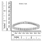 14K White Gold 4 3/8 Cttw Alternating Invisible Set Princess and Baguette Diamond Tennis Bracelet (G-H Color, VS1-VS2 Clarity) - Size 7"