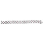 14K White Gold Pink Sapphire and Diamond Floral Lattice Link Bracelet - 7.25" Inches