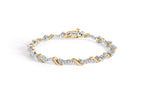 10K Yellow and White Gold 2.00 Cttw Diamond "S" Link 7" Bracelet (H-I Color, I2-I3 Clarity)