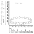 .925 Sterling Silver 1/3 Cttw Round-Cut Diamond Double Heart Infinity Link 7.25" Bracelet (H-I Color, I3 Clarity)