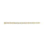 14K Yellow Gold 9.0 Cttw Diamond Alternating Bow and Box Link Bracelet (G-H Color, VS1-VS2 Clarity)- 7"