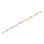 10K Rose Gold 1.0 Cttw Diamond Infinity Loop and Swirl Link Bracelet (I-J Color, I2-I3 Clarity) - 7.25" Inches