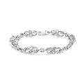 .925 Sterling Silver 1.0 Cttw Diamond Infinity Loop and Swirl Link Bracelet (I-J Color, I2-I3 Clarity) - 7.25" Inches