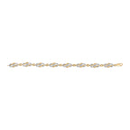 14K Yellow Gold Plated .925 Sterling Silver 1.0 Cttw Diamond Infinity Loop and Swirl Link Bracelet
