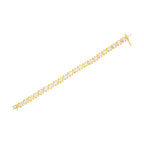 10K Yellow Gold Plated Sterling Silver 2 cttw Diamond "XOXO" Bracelet (J-K Clarity, I1-I2 Color) - Size 7.25"