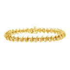 10KT Yellow Gold Plated .925 Sterling Silver 1 cttw Prong-Set Diamond Link Bracelet (J-K, I1-I2) - 7.5"