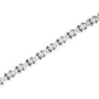 .925 Sterling Silver 1 cttw Brilliant Round-Cut Diamond "X" Link Bracelet (I-J Clarity, I2-I3 Color) - Size 7"