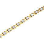 10K Yellow Gold Plated Sterling Silver 1 cttw Diamond Link Bracelet (J-K Clarity, I1-I2 Color) - Size 7"