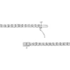 14K White Gold 3.0 Cttw Lab Grown Diamond Illusion-Set Miracle Plate Tennis Bracelet (F-G Color, VS1-VS2 Clarity) - Size 7.25"