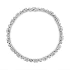 10K White Gold 2.0 Cttw Diamond Square Link Bracelet (J-K Color, I2-I3 Clarity) - Size 7.25"