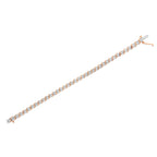14K Rose Gold Plated .925 Sterling Silver 1/4 Cttw Diamond Round Miracle Plate and "S" Link Tennis Bracelet (I-J Color, I2- I3 Clarity) - 7"