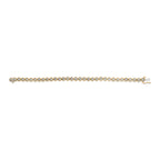 14K Yellow Gold Plated .925 Sterling Silver 1/10 Cttw Diamond Open Circle Beaded Wheel Link Tennis Bracelet (I-J Color, I3 Clarity) - 7.25"