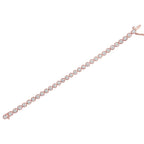 14K Rose Gold Over .925 Sterling Silver 1/4 Cttw Diamond 7" Open Circle Wheel Link Tennis Bracelet (I-J Color, I2-I3 Clarity)