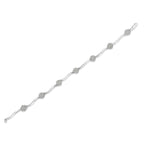 .925 Sterling Silver 1.0 cttw Miracle-Set Diamond 7 Stone Floral Cluster Link Bracelet (I-J Color, I3 Clarity) -7"
