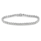 .925 Sterling Silver 1.0 Cttw Diamond Miracle-Set Square Milgrain 7" Link Tennis Bracelet (I-J Color, I3 Clarity)