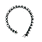 .925 Sterling Silver 3/4 Cttw Blue Diamond Illusion Plate Looped Link Bracelet