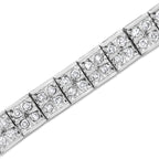 .925 Sterling Silver 2 Cttw Prong Set Round-Cut Diamond 4 Stone Box Link Bracelet (I-J Color, I3 Clarity) - 7.25"
