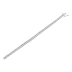 .925 Sterling Silver 2 Cttw Prong Set Round-Cut Diamond 4 Stone Box Link Bracelet (I-J Color, I3 Clarity) - 7.25"