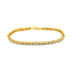 10K Yellow Gold Plated .925 Sterling Silver 1 cttw Prong-Set Diamond Pear Shape Link Bracelet (I-J Color, I1-I2 Clarity) - 7.25"